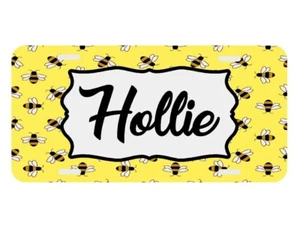 Personalized Bees Monogrammed License Plate Custom Car Tag Novelty Front Auto - Bild 1 von 4