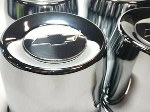 4 Chrome Wheel Center Caps Push Through 5.15" Bore 8 Lug AP # 111C - Picture 1 of 5