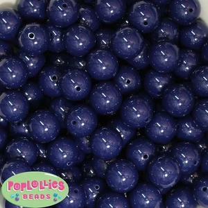 Lote de 20 cuentas de chicle macizo acrílico azul marino 16 mm - Imagen 1 de 1