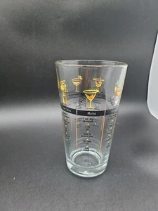 Glass Libbey Bartender Bar Cocktail Recipe Printed Drink Recipes excellent condi - Picture 1 of 8