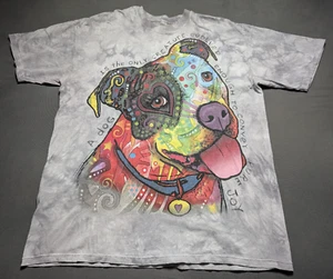 Camiseta The Mountain Dean Russo Dog Art XL Gris Tie Dye 2014 Camiseta Gráfica - Imagen 1 de 6