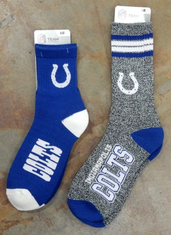2 Pack NFL Indianapolis Colts Socks Gift Set Marbled Deuce 501 Crew Large Blue Cover