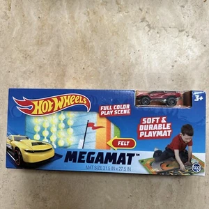 Hot Wheels Megamat Soft and Durable Felt Car Included Mat Pretend Play Red Car - Picture 1 of 6
