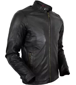Nappa leggera uomo agnello giacca in pelle vestibilità slim fit giacca biker - Foto 1 di 4