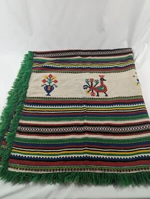 Vintage 52" X 52"  Large Tapestry Carpet Boho? Native American?  Southwest Style - Image 1 of 4