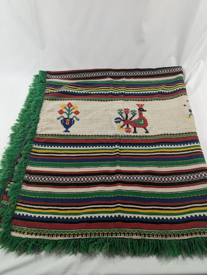 Vintage 52" X 52"  Large Tapestry Carpet Boho? Native American?  Southwest Style - Image 1 of 4