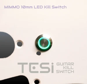 Tesi MIMMO 10MM LED Momentary Push Button Guitar Kill Switch Stnls Stl/Green - Picture 1 of 2