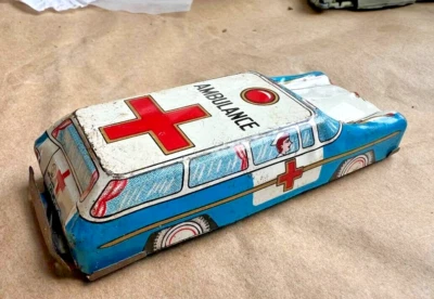 Vintage Tin Friction Ambulance Made in Japan No. 6544 RARE Station Wagon - Image 1 of 3