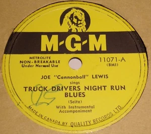 MGM 11071 Joe Lewis Truck Drivers Night Run Blues / Whatever Has Become of You - Picture 1 of 2