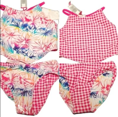 Traje de baño reversible de dos piezas Tommy Bahama para niñas pequeñas protección solar talla 2T Foto 1 de 4