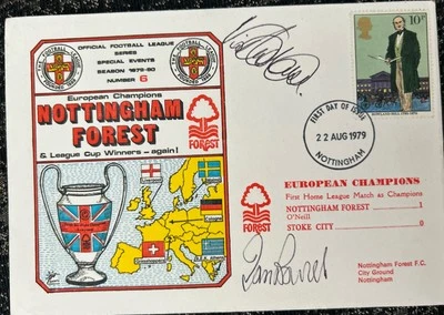 Signed 1978 Nottingham Forest European Cup Viv Anderson Bowyer FDC Autograph - Image 1 of 3