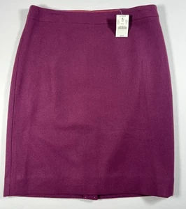 J. Crew Skirt Womens Size 10 The Pencil Burgundy Wool Blend Office Career NWT - Picture 1 of 9