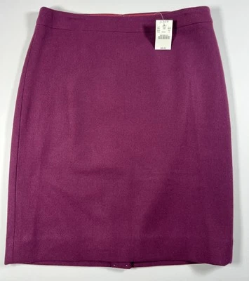 J. Falda Crew Mujer Talla 10 The Pencil Borgoña Mezcla Lana Oficina Carrera Nueva con Etiquetas Foto 1 de 4