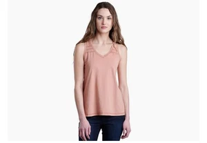 Kuhl Women's Arabella V Neck Tank Top Shirt Sandstone 8498 Organic Cotton XS - Picture 1 of 4
