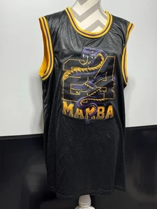 Kobe Bryant #24 "Mamba" Black Snakeskin Lakers Basketball Jersey Size Adult 2XL - Picture 1 of 7