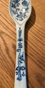 Vintage Blue Danube Porcelain Salad Serving Spoon Onion U.S. Banner Mark 11” - Picture 1 of 5