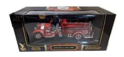 Unidad fundida a presión YatMing 20098 1:24 133 Mack tipo 75BX camión de bomberos con moneda chapada Foto 1 de 1