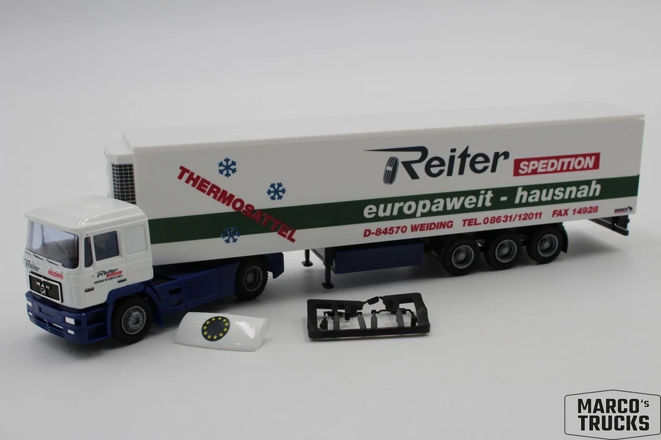 AWM MAN F2000 refrigerated semitrailer truck "Spedition Reiter 74570 Weiding" 1: - Image 1 of 1