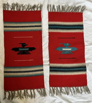 Tapiz tapiz vintage tejido Chimayo México Thunderbird nativo americano Foto 1 de 4
