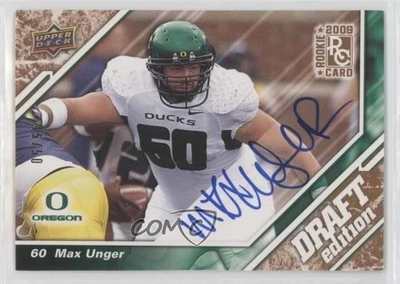 2009 Upper Deck Draft Edition Copper Auto /50 Max Unger #47 Rookie Auto RC - Image 1 of 2