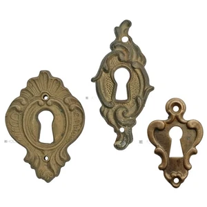 Furniture Escutcheon Antique Bronze Key Rosette Repro - Picture 1 of 4