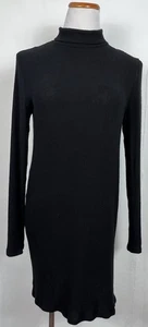 Reformation Kleid Roberts Langarm gerippt schwarz dehnbar S Stehkragen - Bild 1 von 7