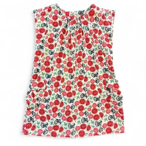 Tea Collection Lucky Butterfly Dress Girls 10 Floral Pockets Corduroy Red Pink - Picture 1 of 8