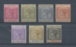 Gibraltar QV 1889-95 various values to 40 centimos mint o.g. hinged - Picture 1 of 1