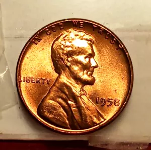 1958-P Lincoln Wheat Cent, BU Uncirculated Details, KM#132 - Picture 1 of 4