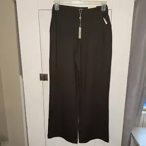 NEW Max Studio London Women's Medium High Rise Wide Leg Pants Trousers Green NWT - Picture 1 of 6