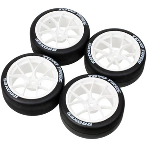4Pcs Wheel Rims & Rubber Tire For Traxxas 4-Tec 2.0 Tamiya TT-01 TT-02 RC Car - Picture 1 of 7