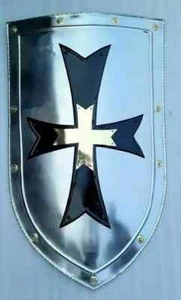 Knight Templar Red cross Medieval Shield Sca Larp Battle ready Armor Shield - Picture 1 of 4