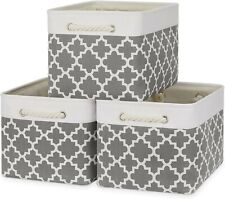Basket Storage Bins Baskets for Organizing Set of 3 Collapsible Cloth Storage