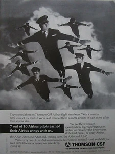 10/1989 PUB THOMSON-CSF SIMULATEUR SIMULATOR AIRBUS PILOT CAPTAIN ORIGINAL AD - Picture 1 of 1