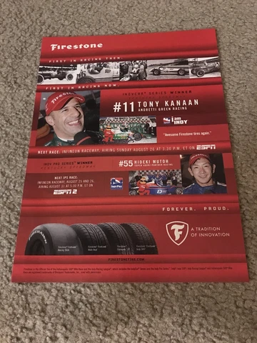 Vintage 2007 TONY KANAAN #11 INDY FIRESTONE Poster Print Ad KENTUCKY SPEEDWAY Cover