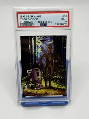 1996 TOPPS STAR WARS SHADOWS OF THE EMPIRE ETCHED FOIL R2-D2 & C-3PO #76 PSA 9 - Image 1 of 2