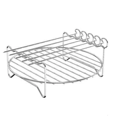 Rund Air Fryer Grillrost Spieße Edelstahl Heißluftfritteuse Rack Gestell - Bild 1 von 4