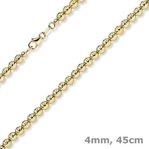 4mm Kette Collier Kugelkette diamantiert aus 585 Gold Gelbgold 45cm - Bild 1 von 2