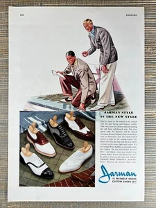 Jarman Men's Leather Shoes The Harris Wingtip Nashville TN 1937 Vintage Print Ad - Picture 1 of 1
