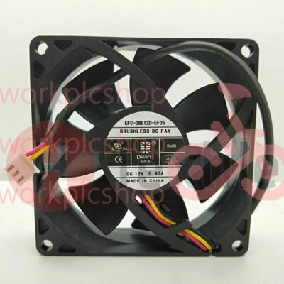 1PCS DWPH EFC-08E12D-EF05 8025 12V 0.40A 8CM 3-Wire Switch Cooling Fan - Image 1 of 2