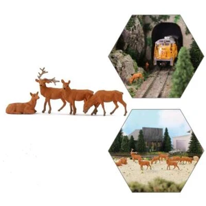 12pcs/24pcs Model Railway H0 Scale 1:87 Painted Moose Elk PVC Deer Animals - Picture 1 of 6