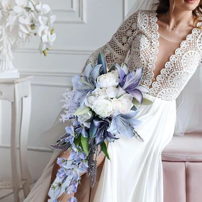 Wedding Bouquet for Bride Water Drop Shape for Party Wedding Shower Supplies - Image 1 of 4