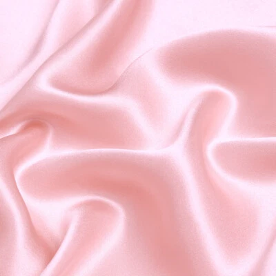 Baby Pink 100% Pure Mulberry Silk Fabric by the Yard 44" width 19 mm 6A Grade - Image 1 of 4