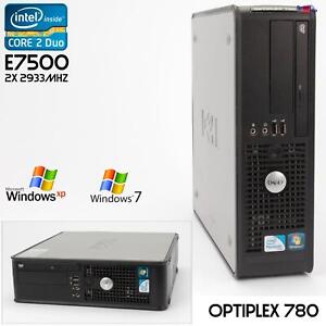 Mini PC Ordinateur Dell Optiplex 780 SFF 250GB E7500 RS-232 Parallèle Windows XP