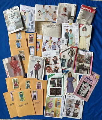 22 VINTAGE SEWING PATTERNS 9 UNCUT  American Girl Doll Crafts Women's Children's - Image 1 of 4