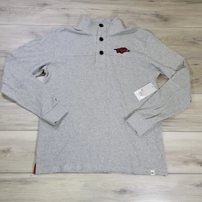 Suéter Arkansas Razorbacks Para Hombre Grande Gris Power Shage 3 Botones Nuevo Foto 1 de 4
