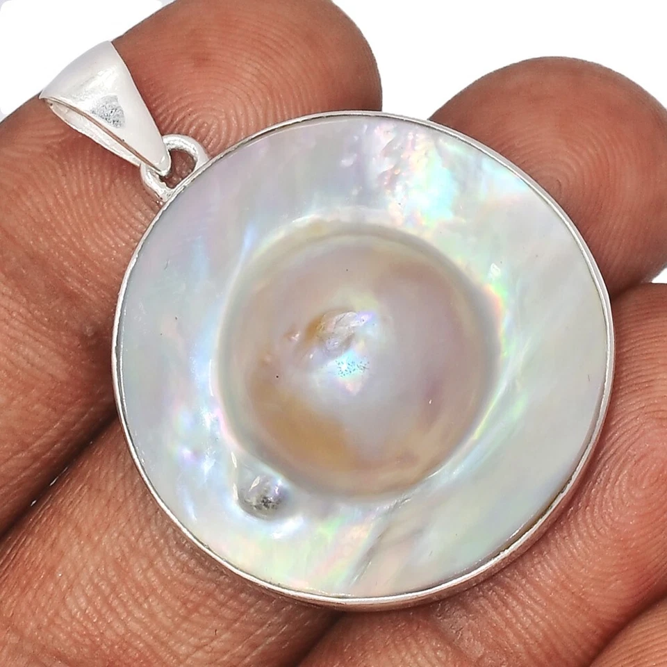 Fossil Blister Pearl 925 Sterling Silver Pendant Jewelry CP70530 - Image 1 of 1