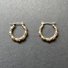 9ct Gold Bamboo Hoop Earrings 