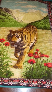 Vintage Lion   Wall Tapestry Rare  flowers- sky lion  56x39 inch - Picture 1 of 8