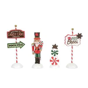 JUEGO DE 4 PANACHE MENTA Dept 56 Snow Village 6013618 TOTALMENTE NUEVO - Imagen 1 de 4
